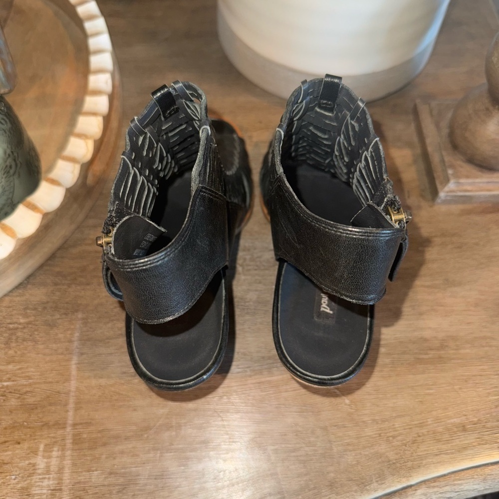 Paul Green MIRANDA Woven Leather Black Zip Up Heeled Peep Toe Sandals Heels 8 - Picture 6 of 7